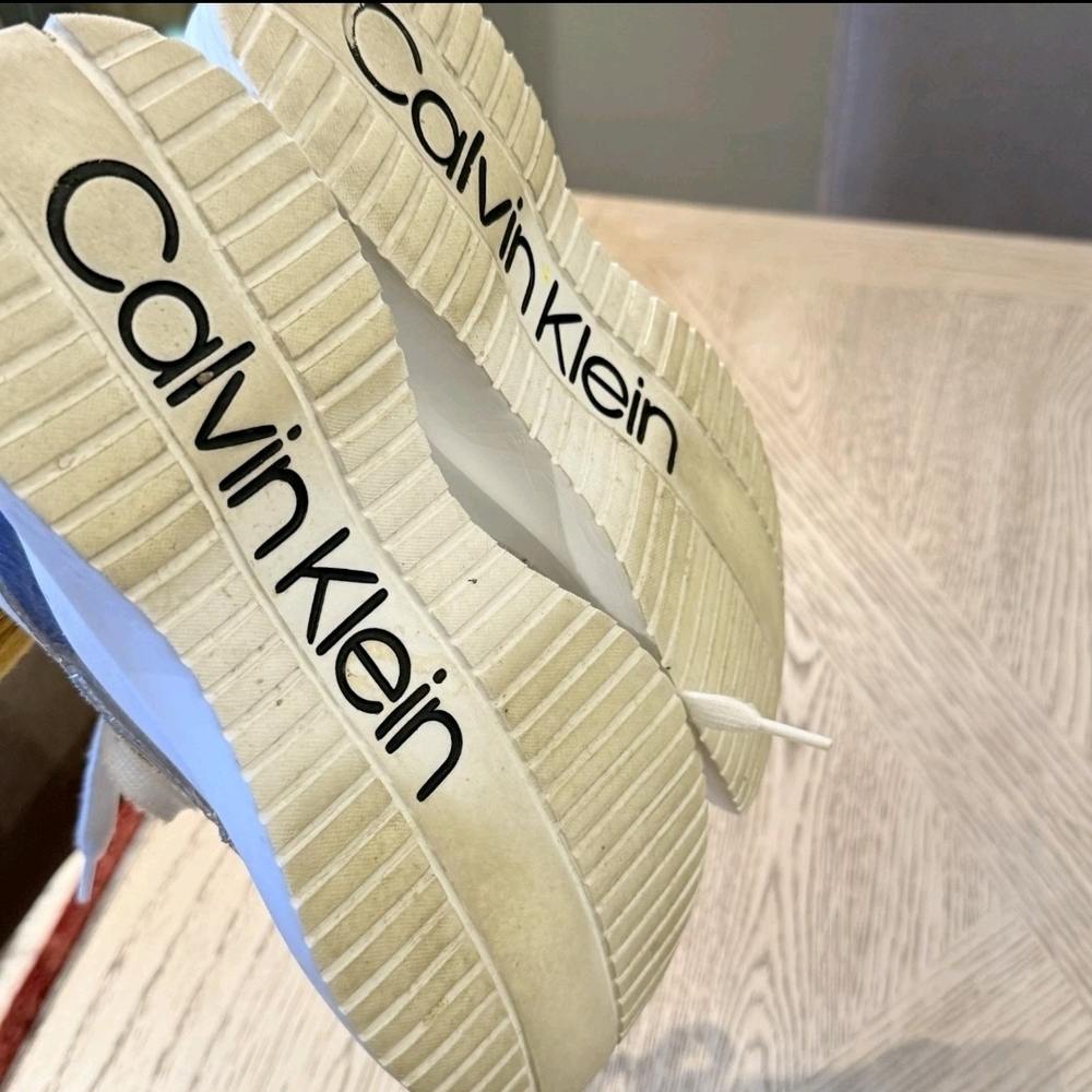 Calvin Klein Silver and White Sneakers - Picture 4 of 5